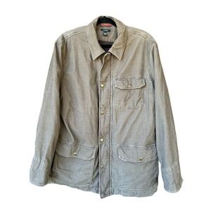 Men's‎ J. Crew Coat Jacket Size L Brown Corduroy/Quilted Cotton